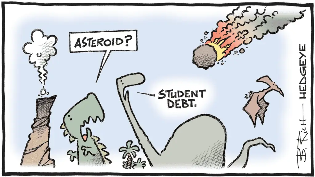 student_loan_asteroid_Hedgeye cartoon