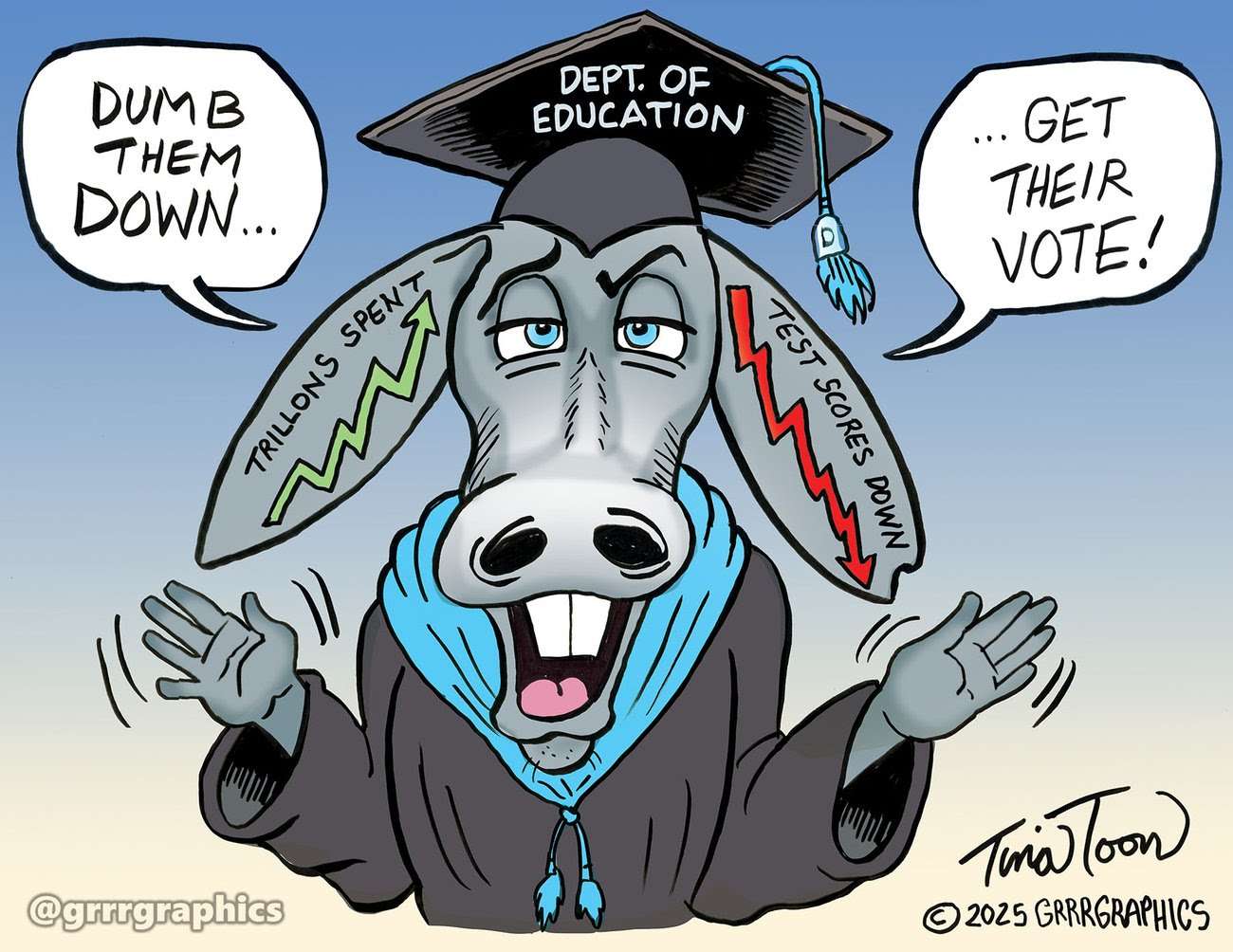 Dumb them down_Tina cartoon